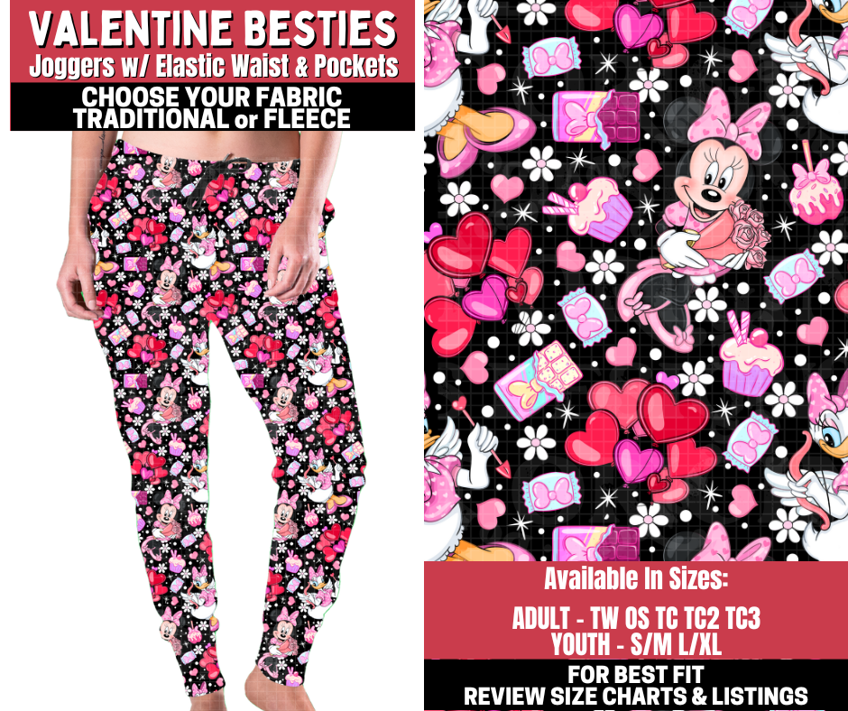 Preorder! Closes 11/13. ETA Jan. Valentine Besties Joggers Choose Fleece or Traditional