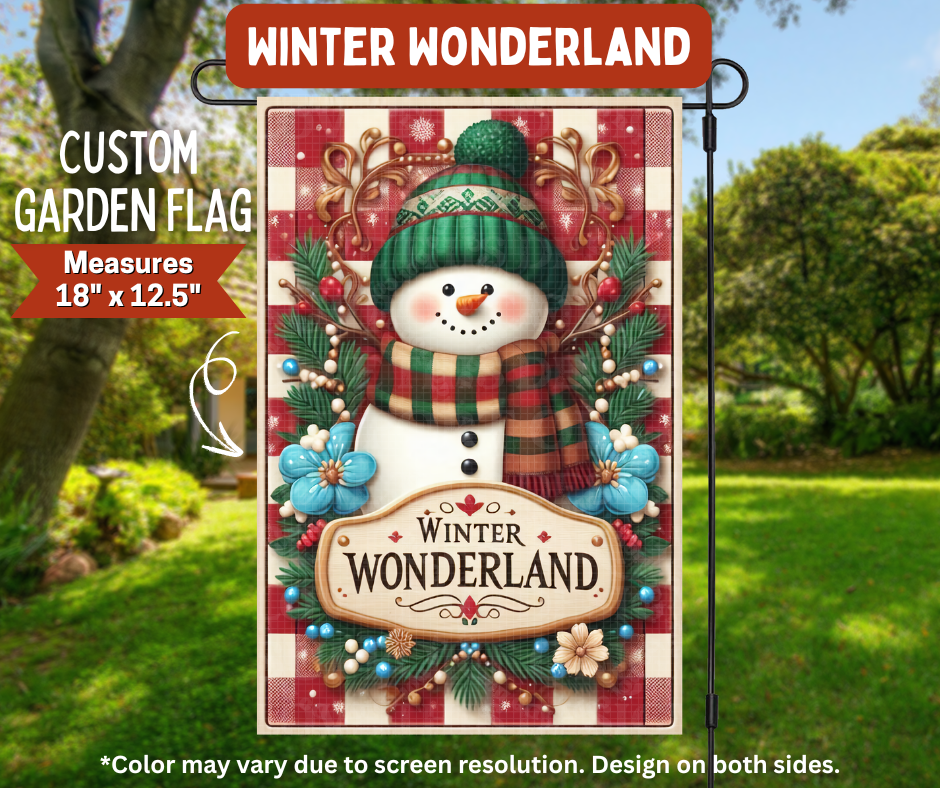 Preorder! Closes 8/10. ETA Nov. Winter Wonderland Garden Flag