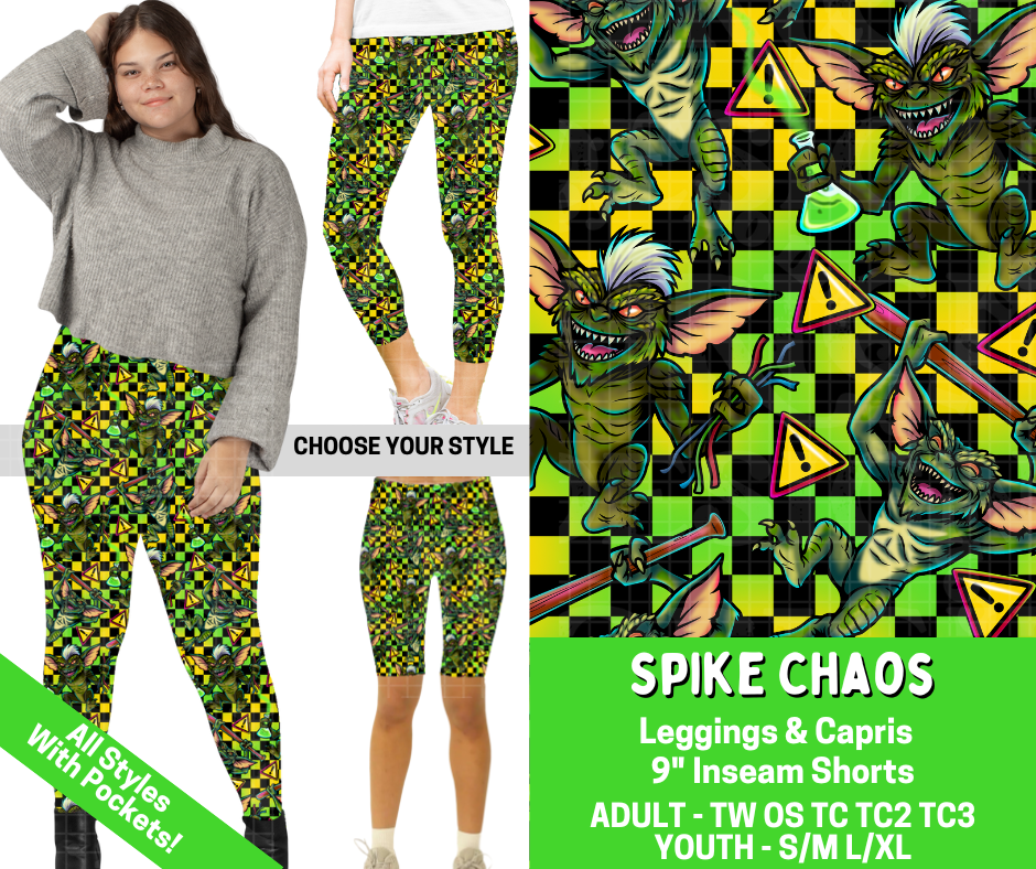 Preorder! Closes 2/25. ETA May. Spike Chaos Combo Legging Lengths - Alonna's Legging Land