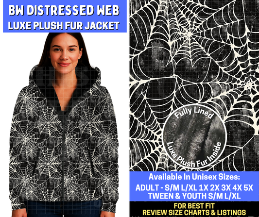 Preorder! Closes 10/29. ETA Jan. BW Distressed Web Luxe Fur Jacket
