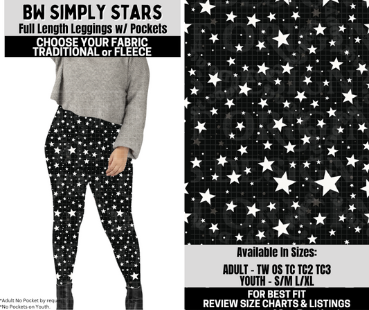 Preorder! Closes 10/6. ETA Dec. BW Simply Stars Leggings Choose Fleece or Traditional