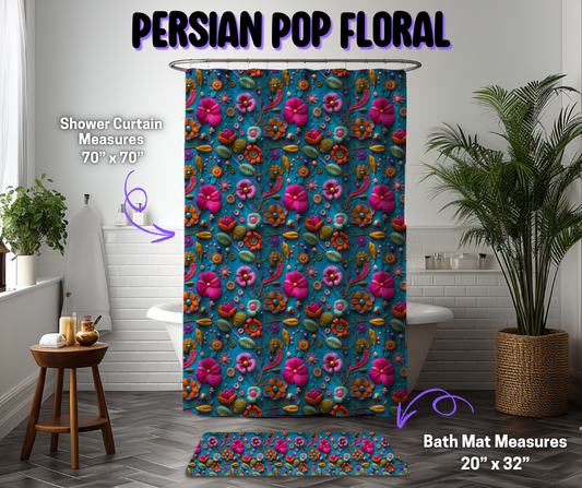 Preorder! Closes 12/8. ETA March. Persian Pop Floral Custom Shower Curtain and/or Bath Mat