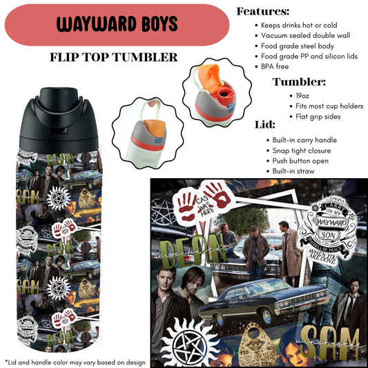 Preorder! Closes 9/18. ETA Dec. Wayward Boys Flip Top Tumbler