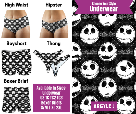 Preorder! Closes 6/24. ETA Sept. Argyle J Hipster, High Waist, Boyshort, & Thong Underwear & Boxer Briefs