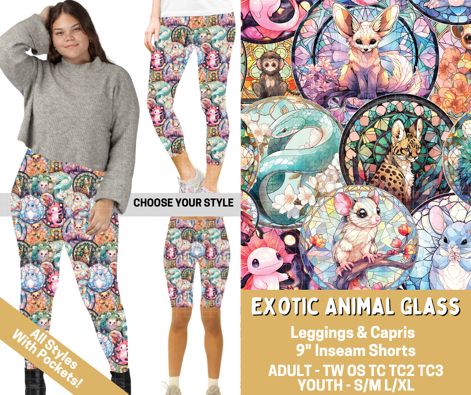 Preorder! Closes 2/26. ETA May. Exotic Animals Glass Combo Legging Lengths - Alonna's Legging Land