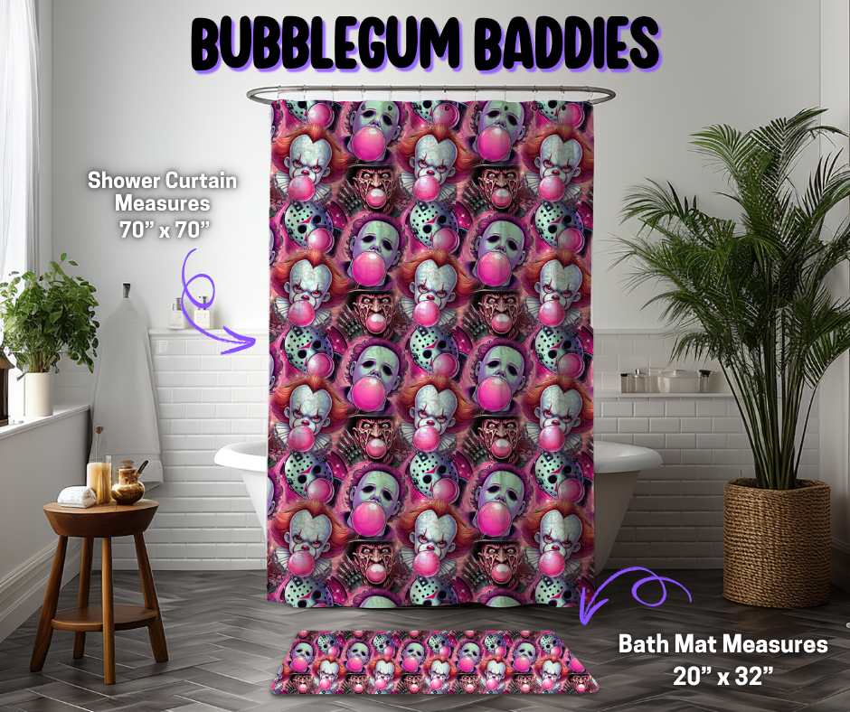 Preorder! Closes 12/8. ETA March. Bubblegum Baddies Custom Shower Curtain and/or Bath Mat