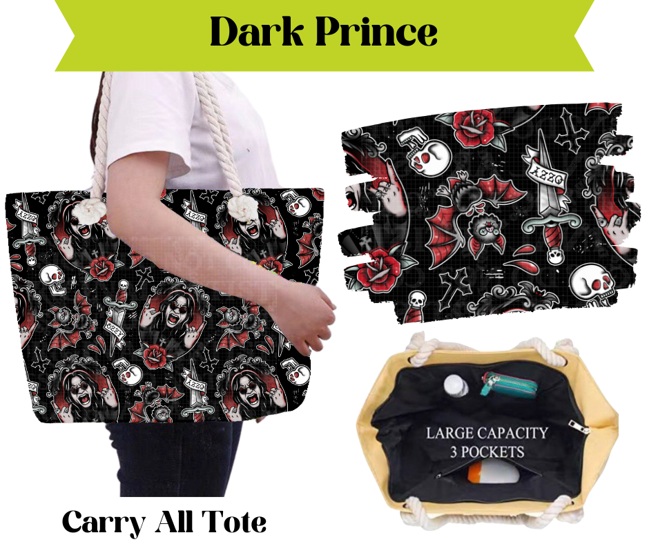 Preorder! Closes 3/16. ETA May. Dark Prince Carry All Tote