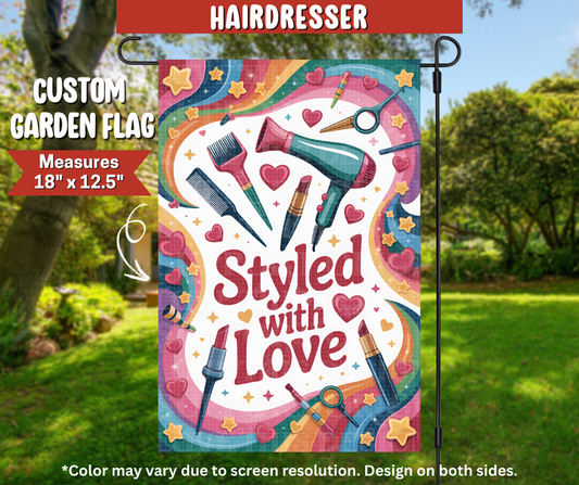 Preorder! Closes 9/22. ETA Dec. Hairdresser Garden Flag