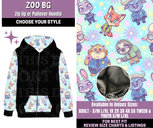 Preorder! Closes 1/14. ETA April. Zoo BG Zip-Up or Pullover Hoodie