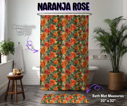 Preorder! Closes 12/8. ETA March. Naranja Rose Custom Shower Curtain and/or Bath Mat