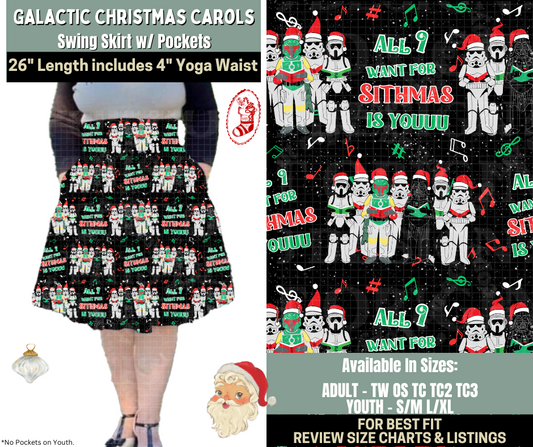 Preorder! Closes 9/15. ETA Dec. Galactic Christmas Carols Swing Skirt