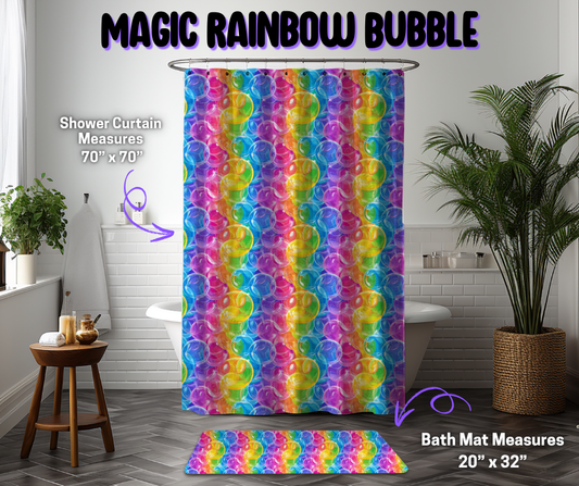 Preorder! Closes 12/8. ETA March. Magic Rainbow Bubble Custom Shower Curtain and/or Bath Mat