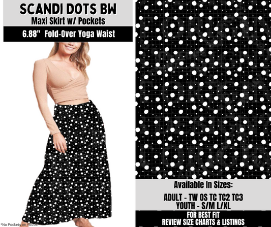 Preorder! Closes 10/6. ETA Dec. Scandi Dots BW Maxi Skirt