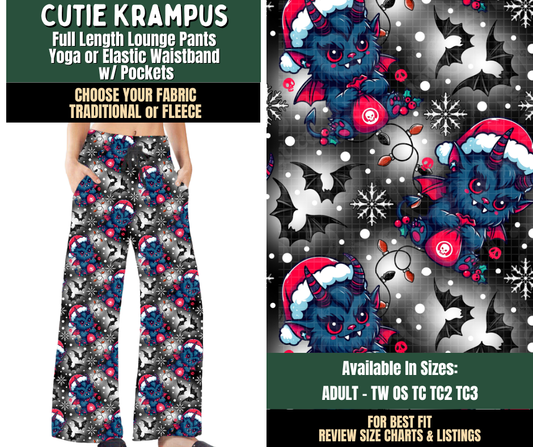 Preorder! Closes 8/12. ETA Nov. Cutie Krampus Lounge Pants Choose Fleece or Traditional