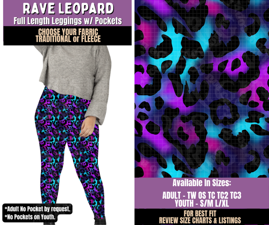 Preorder! Closes 9/23. ETA Dec. Rave Leopard Leggings Choose Fleece or Traditional