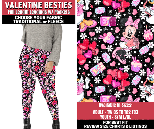 Preorder! Closes 11/13. ETA Jan. Valentine Besties Leggings Choose Fleece or Traditional