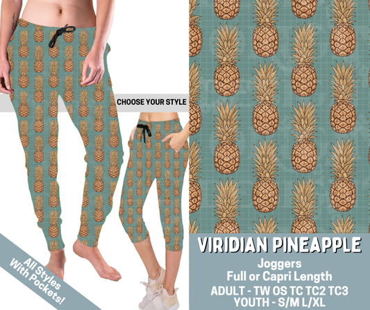 Preorder! Closes 3/4. ETA June. Viridian Pineapple Combo Jogger Lengths - Alonna's Legging Land