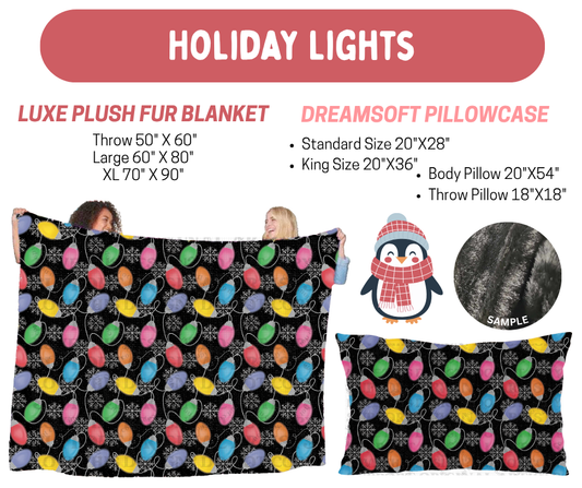 Preorder! Closes 8/17. ETA Nov. Holiday Lights Luxe Plush Fur Blanket and/or DreamSoft Pillowcase