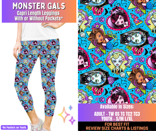 Preorder! Closes 12/10. ETA March. Monster Gals Capri Length Leggings w/wo Pockets