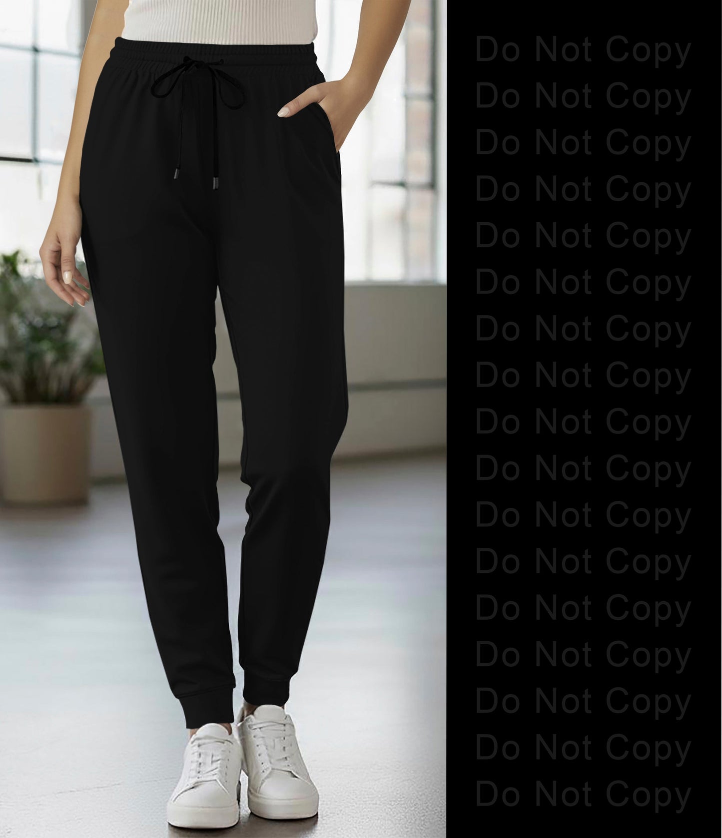 RTS - Solid Black Joggers - Alonna's Legging Land