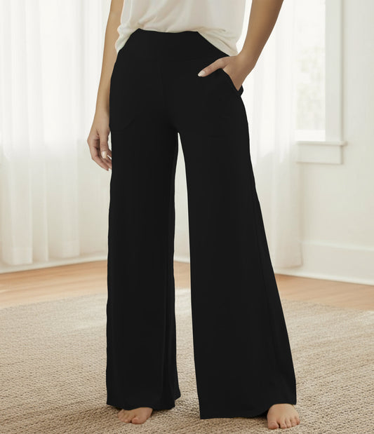 RTS - Solid Black Lounge Pants - Alonna's Legging Land