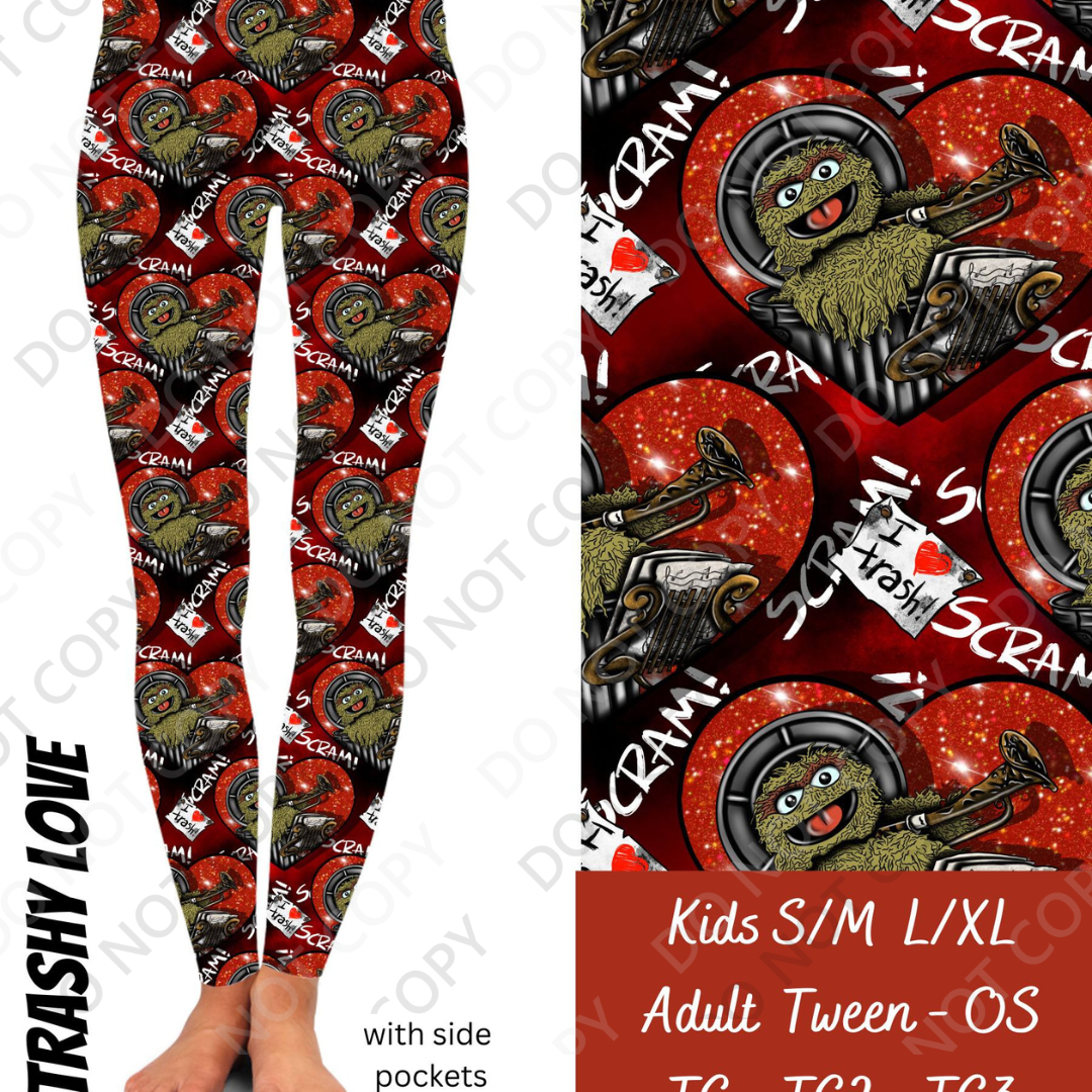 Trashy Love - Full Leggings with Pockets - Alonna's Legging Land