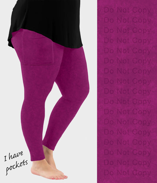 RTS - Very Berry Leggings with Pockets