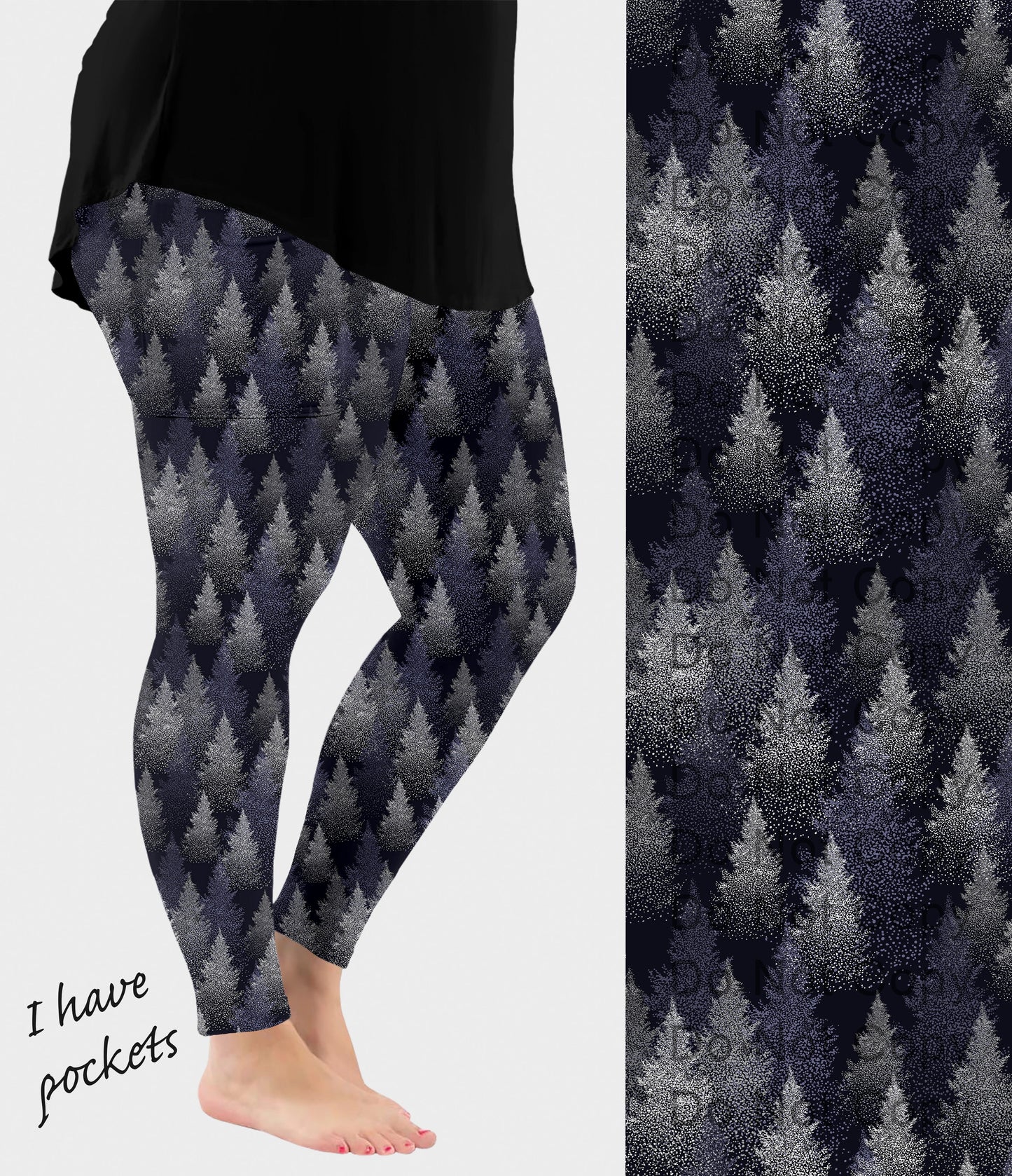 RTS - Winter Trees Leggings w/ Pockets