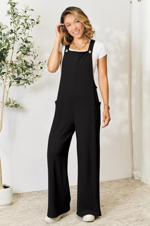 Double Take Full Size Wide Strap Overall with Pockets - Alonna's Legging Land