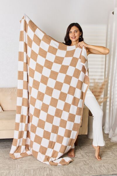 Cuddley Checkered Decorative Throw Blanket - Alonna's Legging Land