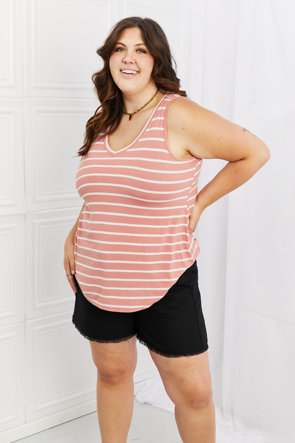 Find Your Path  Sleeveless Striped Top - Alonna's Legging Land