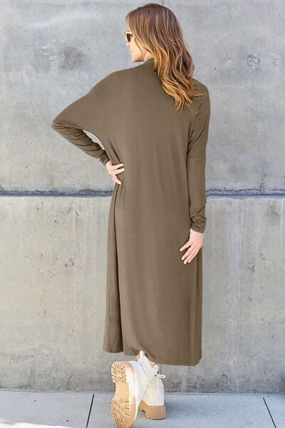 Basic Bae Full Size Open Front Long Sleeve Cover Up - Alonna's Legging Land