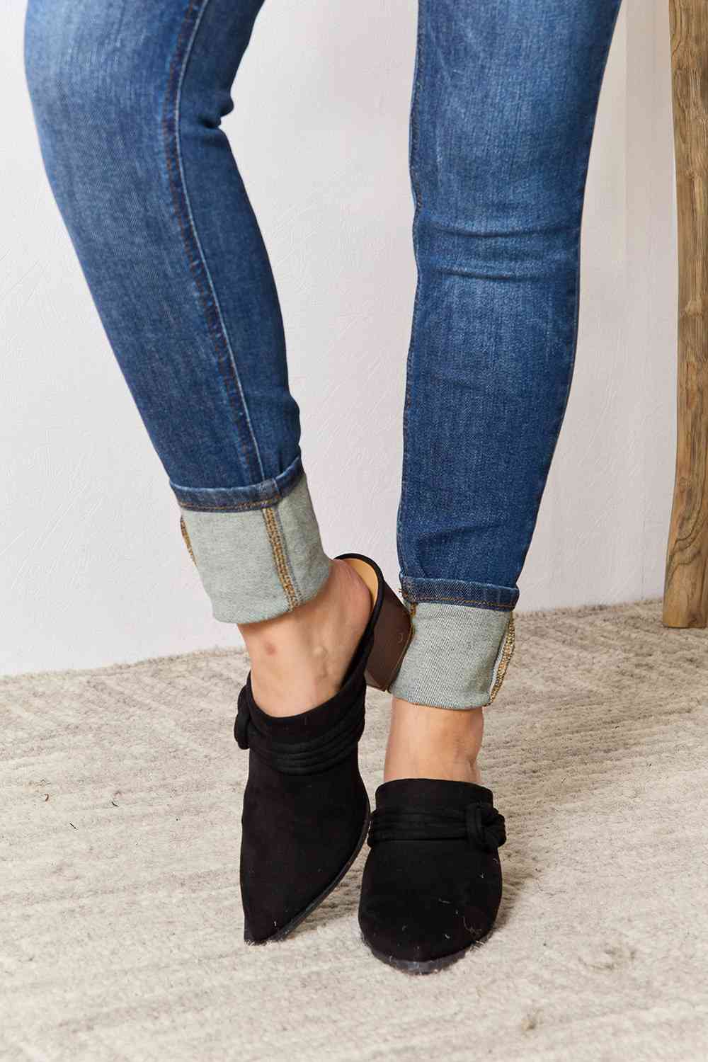East Lion Corp Pointed-Toe Braided Trim Mules - Alonna's Legging Land