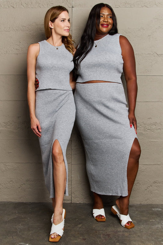 Sew In Love She's All That Fitted Two-Piece Skirt Set - Alonna's Legging Land
