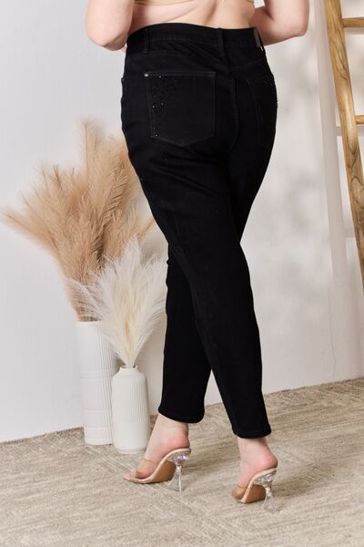 Judy Blue Full Size Rhinestone Embellished Slim Jeans - Alonna's Legging Land