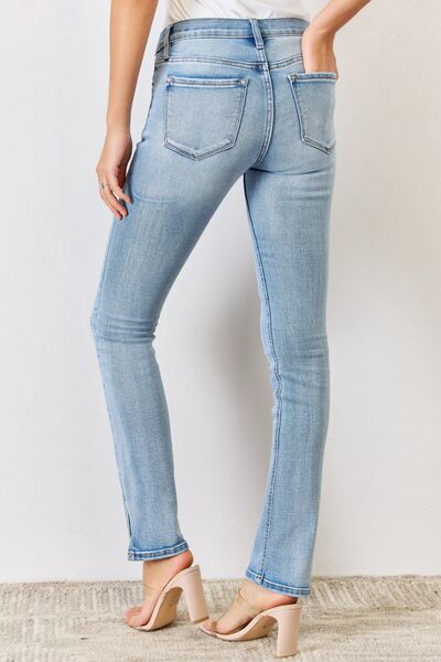 Kancan Full Size Mid Rise Y2K Slit Bootcut Jeans - Alonna's Legging Land