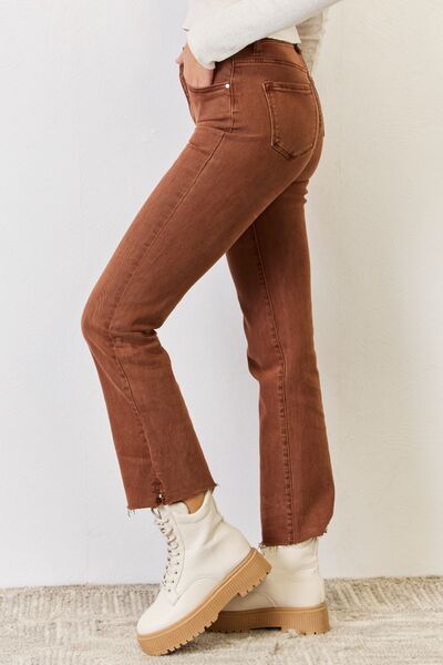 RISEN Full Size High Rise Tummy Control Straight Jeans - Alonna's Legging Land