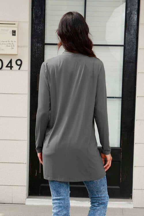Basic Bae Full Size Open Front Long Sleeve Cardigan with Pockets - Alonna's Legging Land