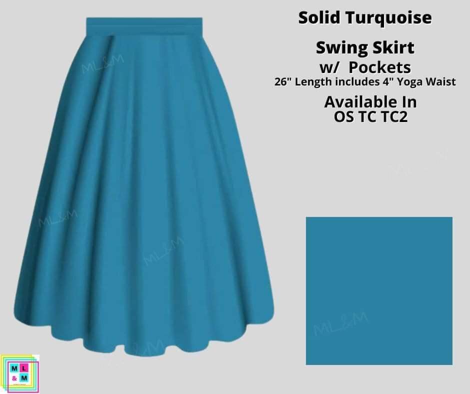 Solid Turquoise Skirt - Alonna's Legging Land