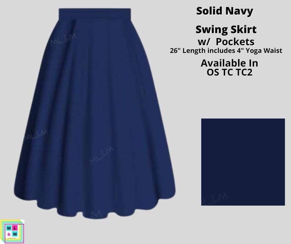Solid Navy Skirt - Alonna's Legging Land