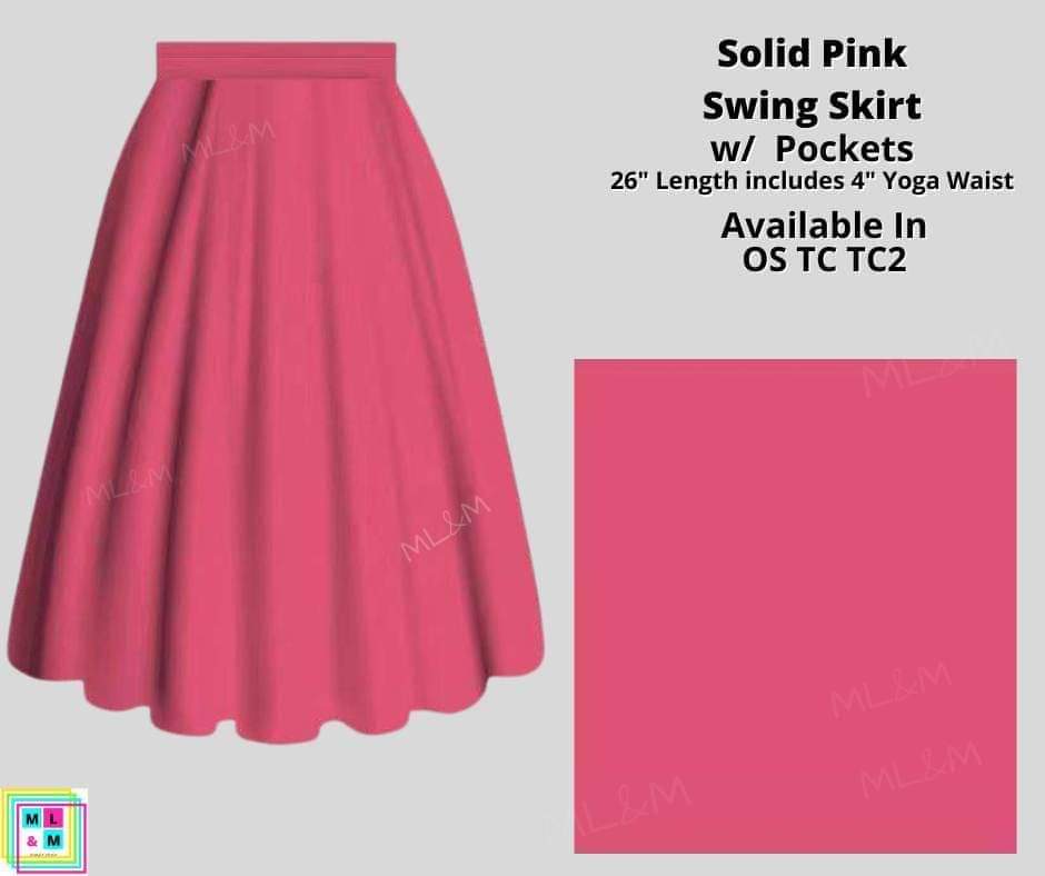 Solid Pink Skirt - Alonna's Legging Land