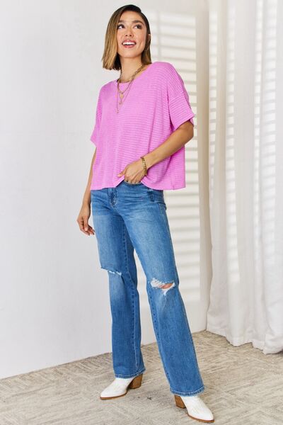 Zenana Full Size Round Neck Short Sleeve T-Shirt - Alonna's Legging Land