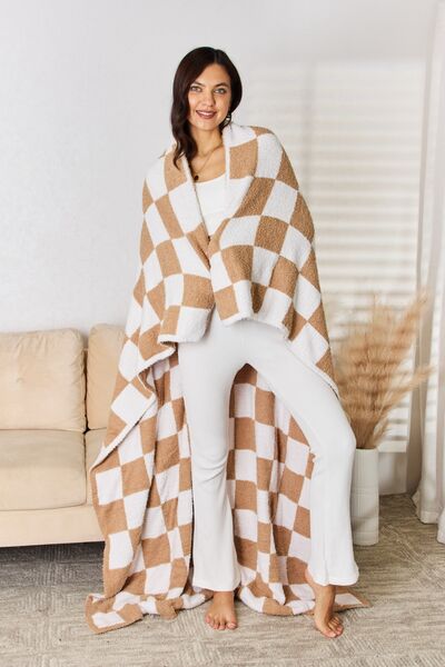 Cuddley Checkered Decorative Throw Blanket - Alonna's Legging Land