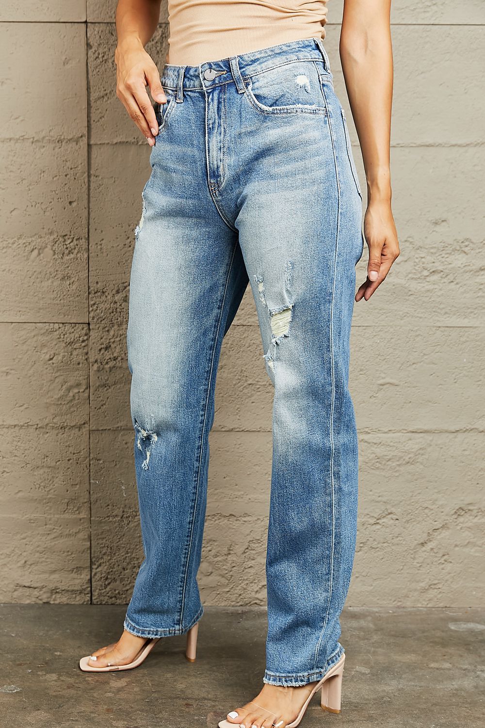 BAYEAS High Waisted Straight Jeans - Alonna's Legging Land