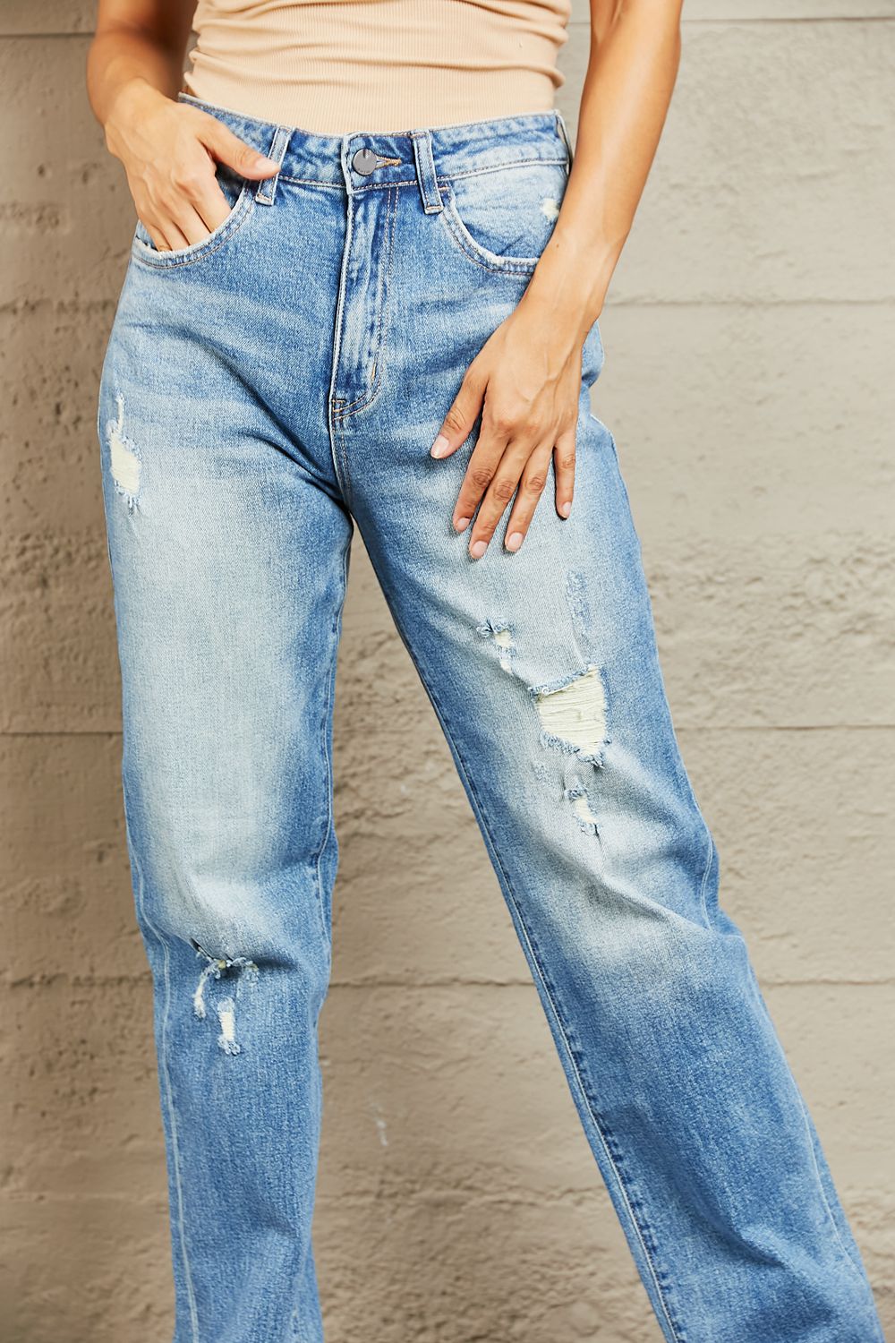 BAYEAS High Waisted Straight Jeans - Alonna's Legging Land