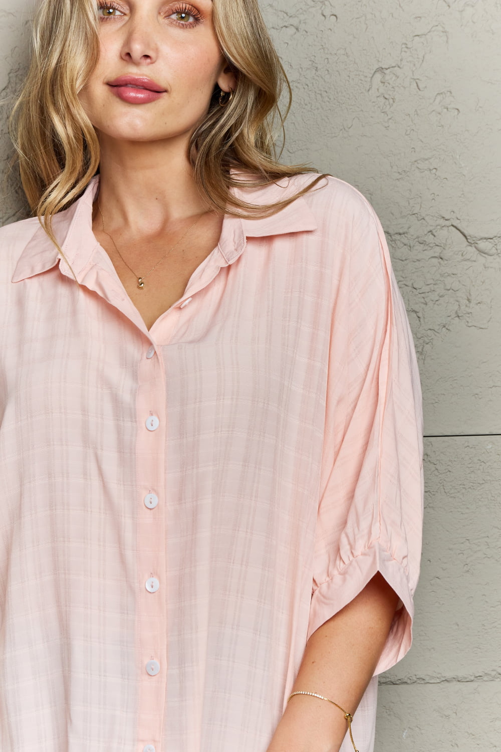 Half Sleeve Button-Up Shirt - Alonna's Legging Land